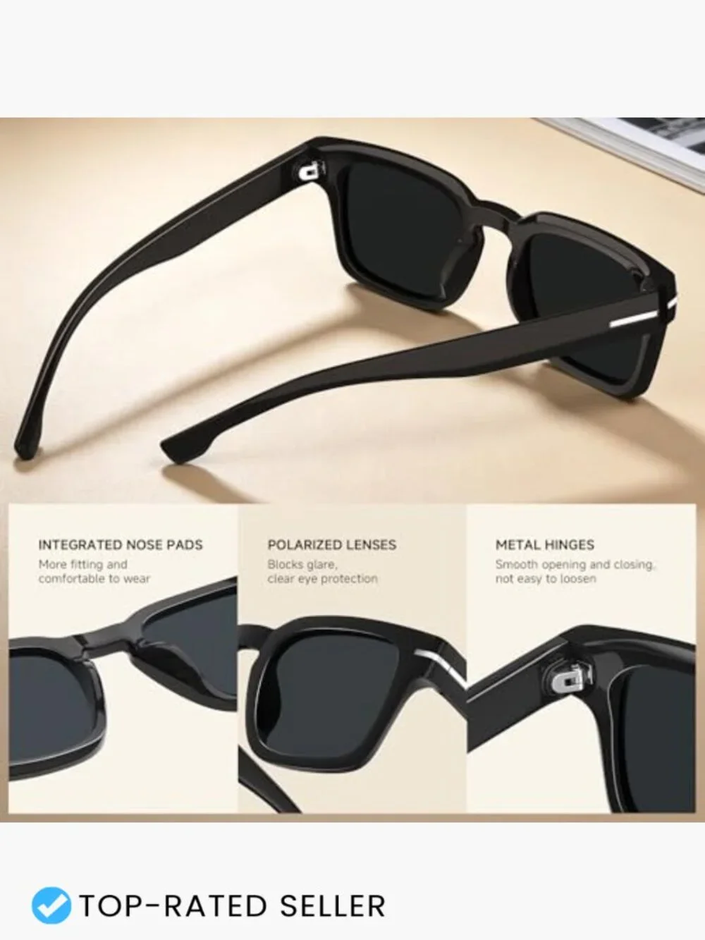 Square Frame Retro Sunglasses UV Protection Driving Classic for Women Men